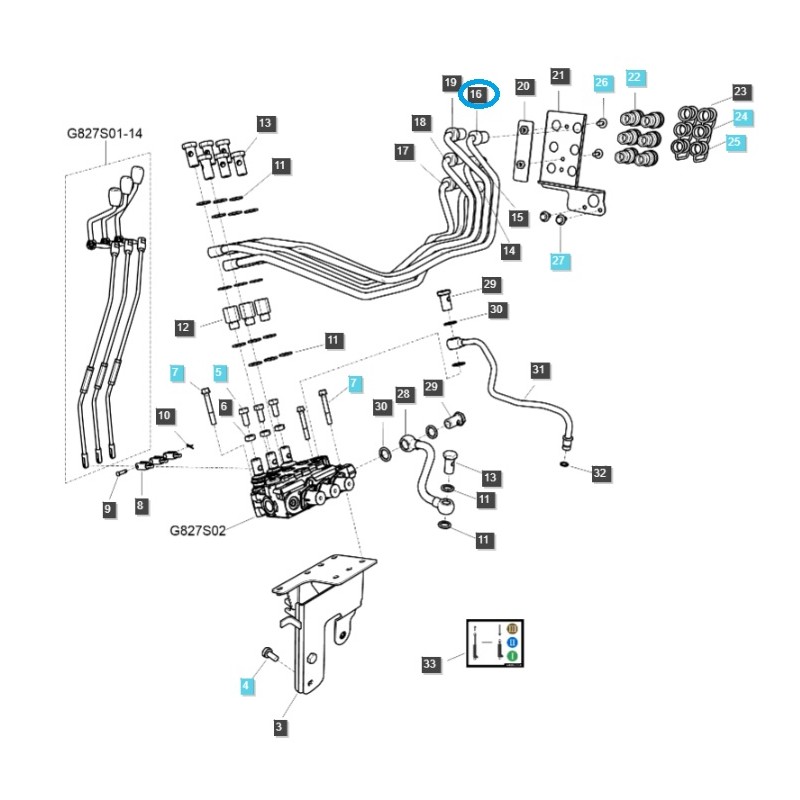 câbles - Tuyau hydraulique externe de troisième section / TRG827 / Tracteur LS / n° 40350670