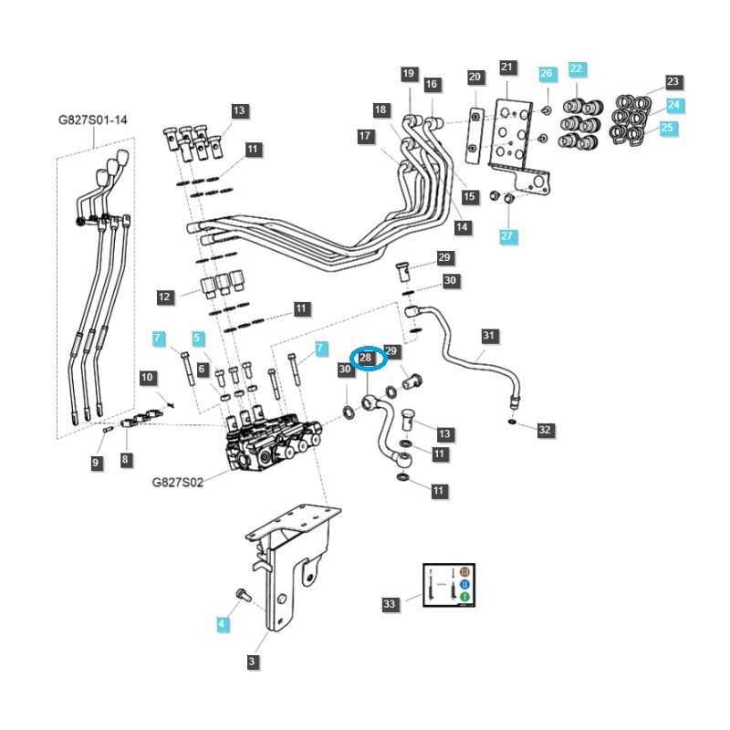 câbles - Câble d'alimentation pour distributeur de tracteur R/PRS / TRG827 / LS / N° 40350669