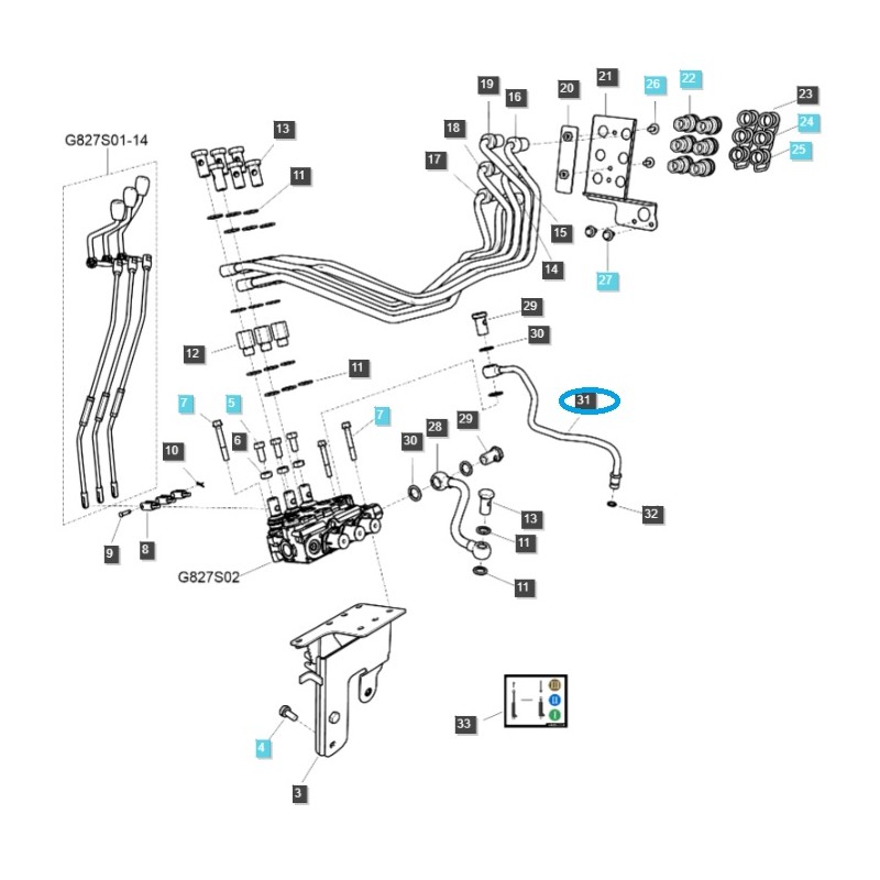 cables - Bajante / TRG827 / Tractor LS / N.° 40350668