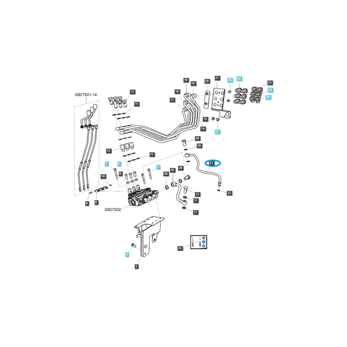 Bajante / TRG827 / Tractor LS / N.° 40350668