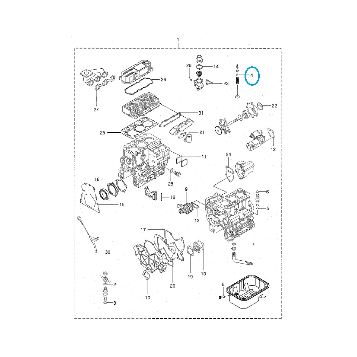 Junta de vástago de válvula de culata MD115472 / Tractor LS - J23HST, J27HST / 40055399