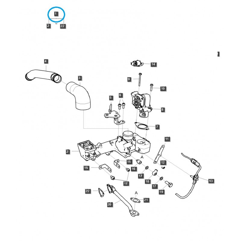 piezas para ls - Kit de reemplazo de válvula EGR / KIT-KAMTEC EGR 4CYL / Tractor LS / 20177290