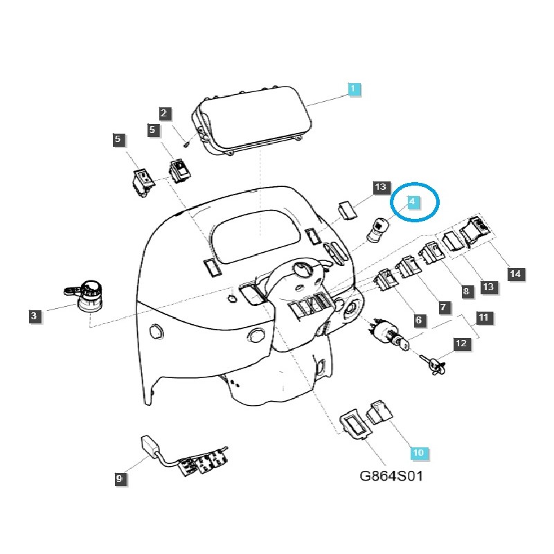commutateurs - Interrupteur d'arbre de prise de force / LS J23HST / LS J27HST / LS XR45(HST) / LS XR50(HST) / LS XR60 / TRG750 / 40303187