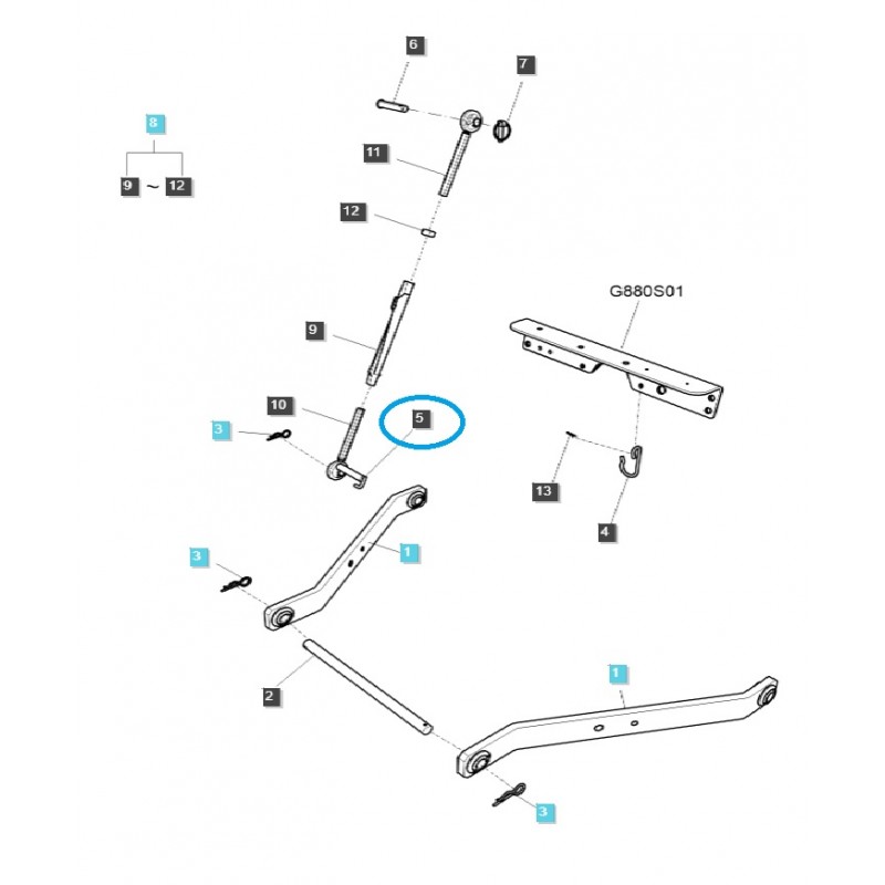 díly pro ls - Čep spodního ramene závěsu TRG896 / LS Tractor / 40194155