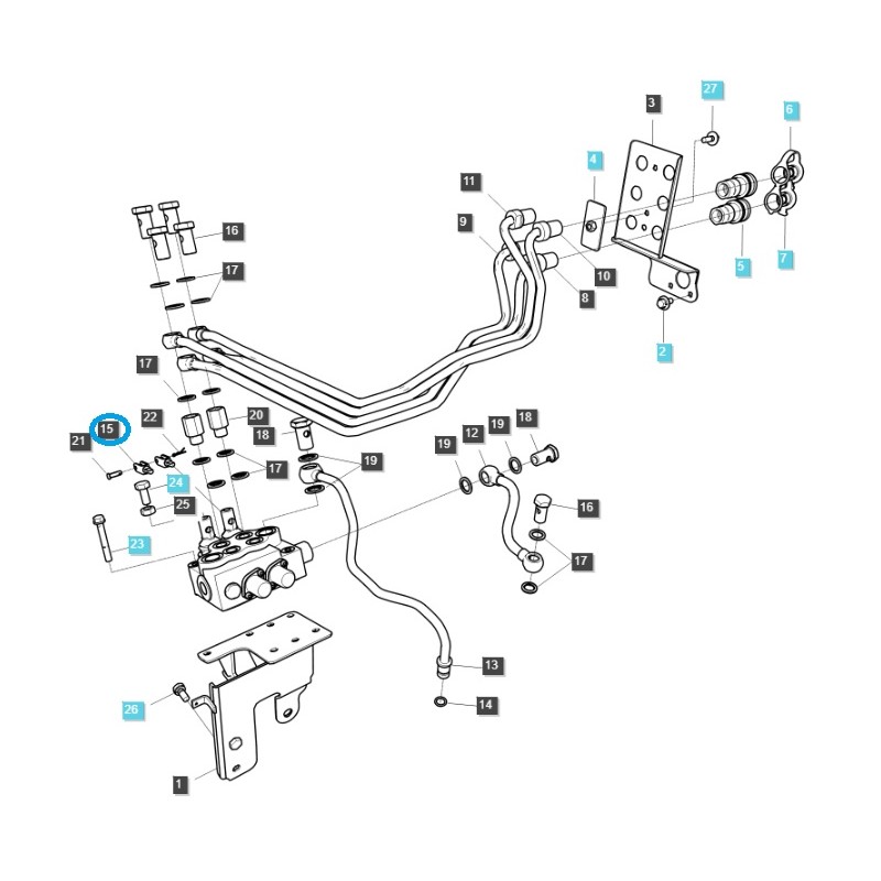 autres système hydraulique - Levier de soupape / CHAPE - R/C / TRG827 / Tracteur LS / N° 40275674