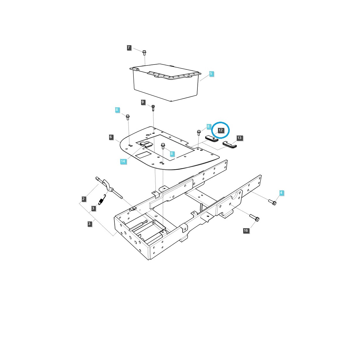 Tesnenie, podložka dosky batérie / TRG210 / LS Tractor / 40250666