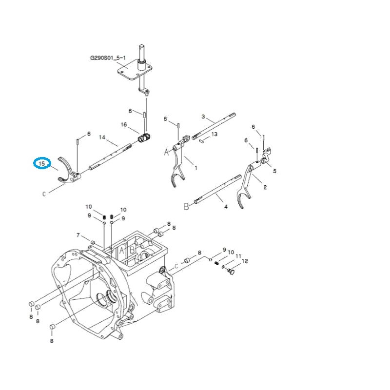 transmission - Fourche réversible / TRG291 / Tracteur LS 40009316