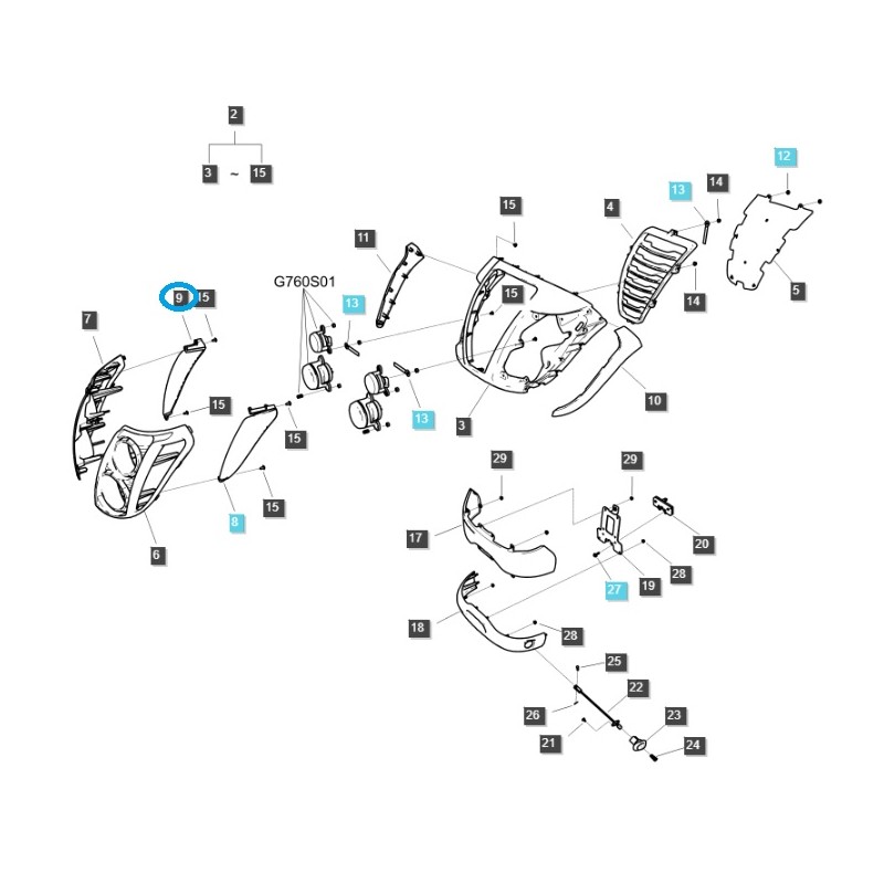 části karoserie - Pravé přední obrysové světlo / TRG760 / Traktor LS / č. 40326252