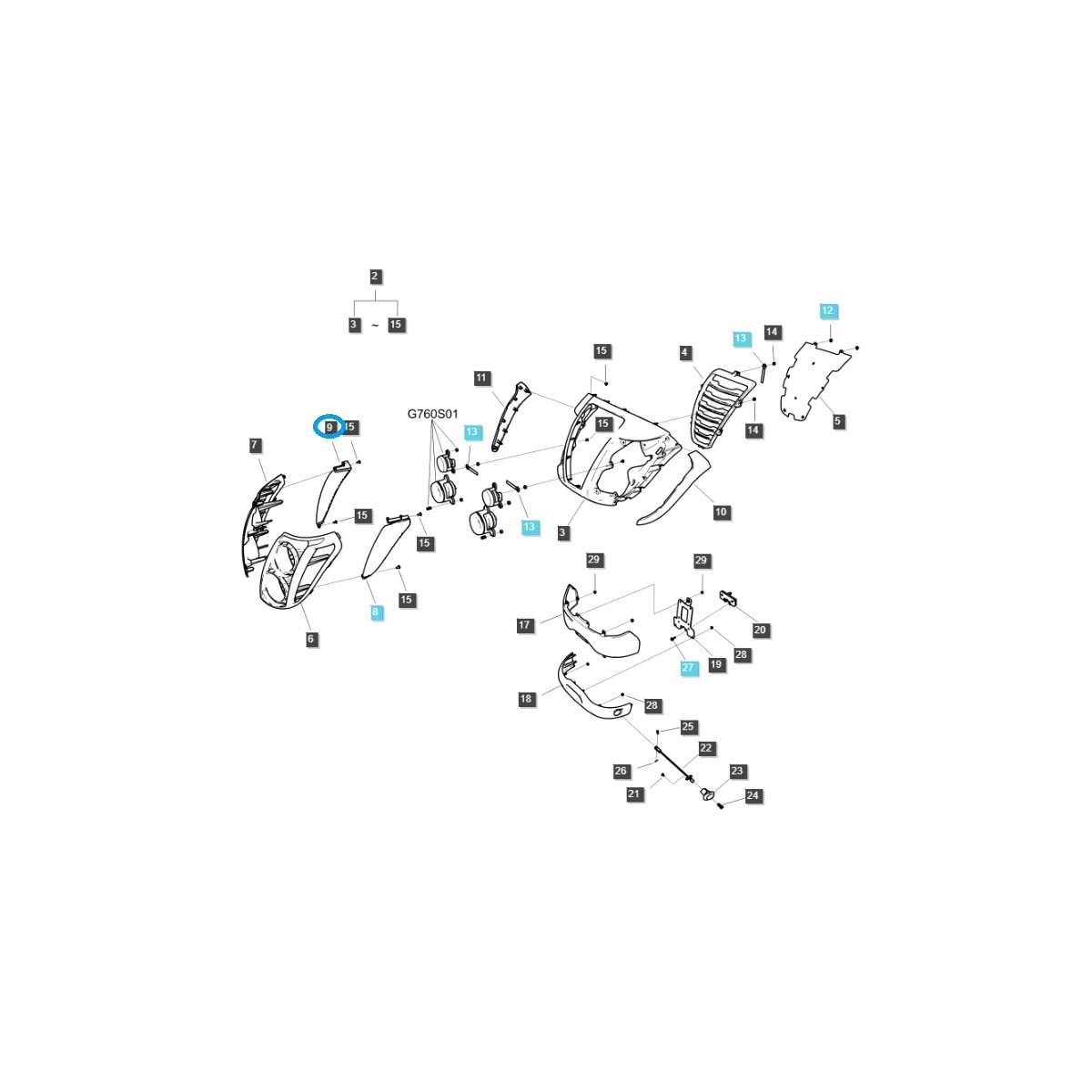 Lampa przednia boczna prawa / TRG760 / LS Tractor / nr 40326252