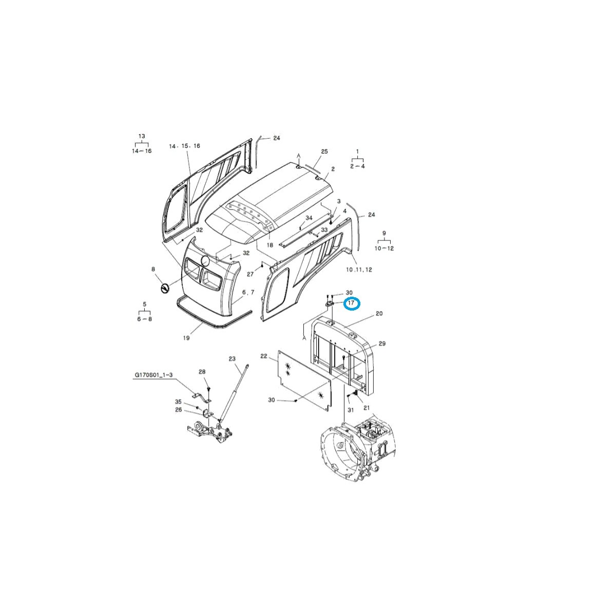 Motorhaubenscharnier / LS N47 / LS TR-N / TRG830 / A1830157 / 40006775