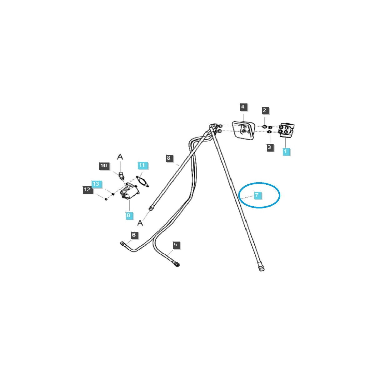 Hydraulik-Ablaufschlauch / LS Traktor / TRG630 / 40007851
