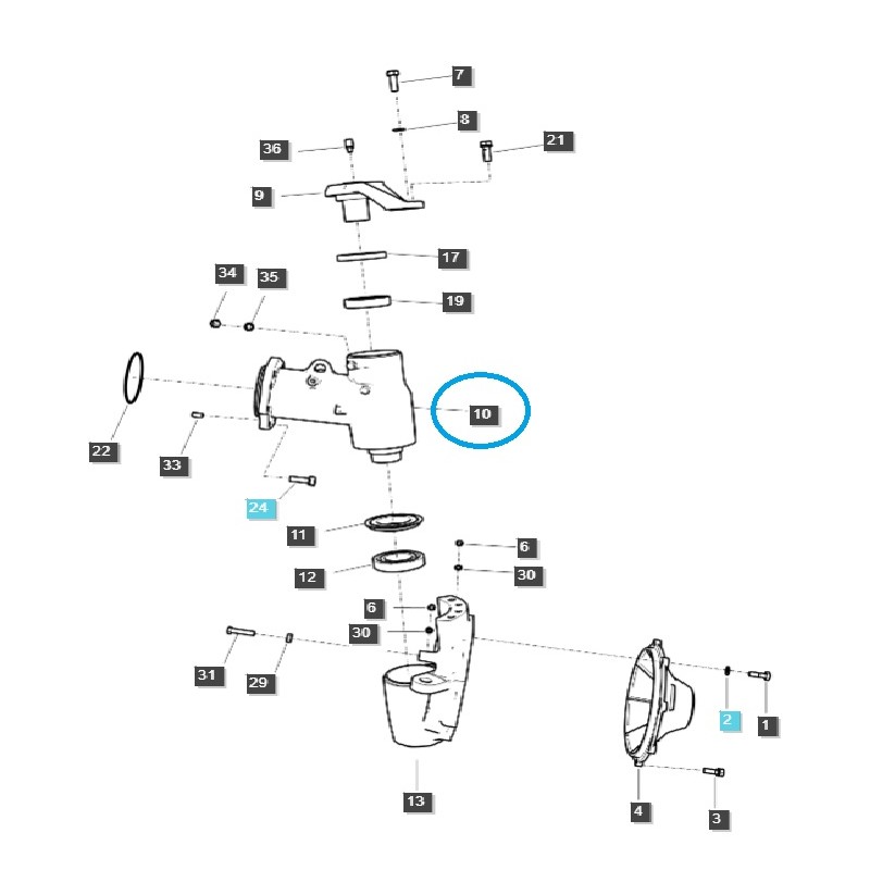 řídící systém - Skříň koncového převodu, kloub řízení - levý / TRG400 / Traktor LS 40444375