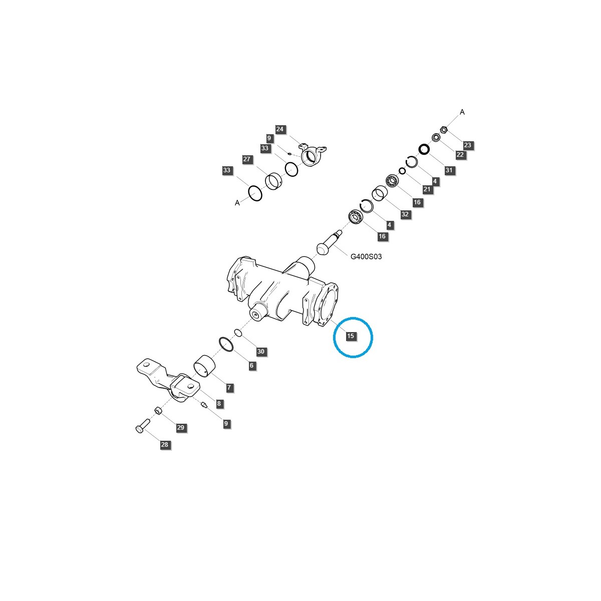 Skříň přední nápravy / TRG400 / Traktor LS 40404469