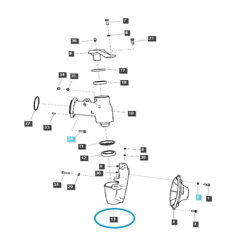 pièces pour ls - Carter d'arbre de pont avant gauche - Tracteur TRG400 / LS / 40404471