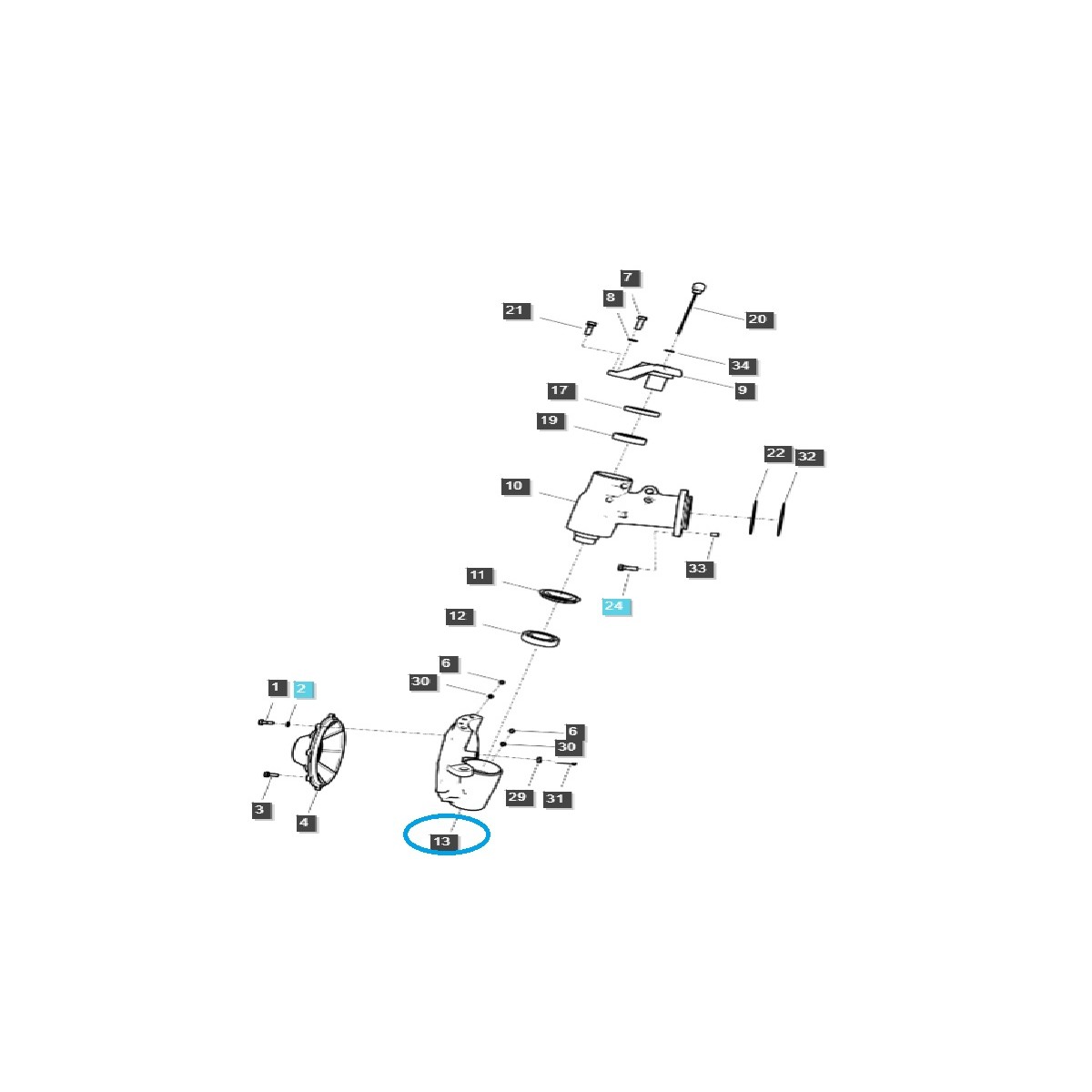 Kryt predného hriadeľa nápravy - pravý - TRG400 / LS Tractor / 40404472