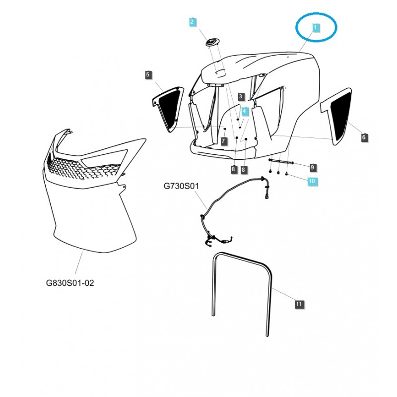 équipements de carrosserie et d habitacle - Maska MT3X-DBG80 / TRG830 / Tracteur LS / 40461687