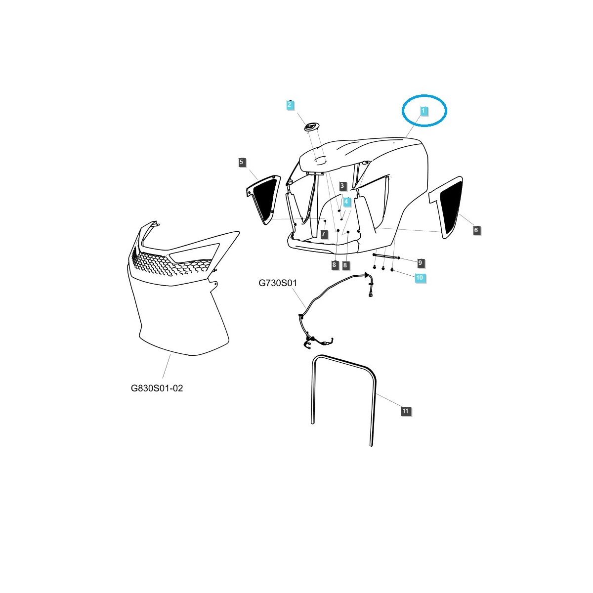 Maska MT3X-DBG80 / TRG830 / Tracteur LS / 40461687