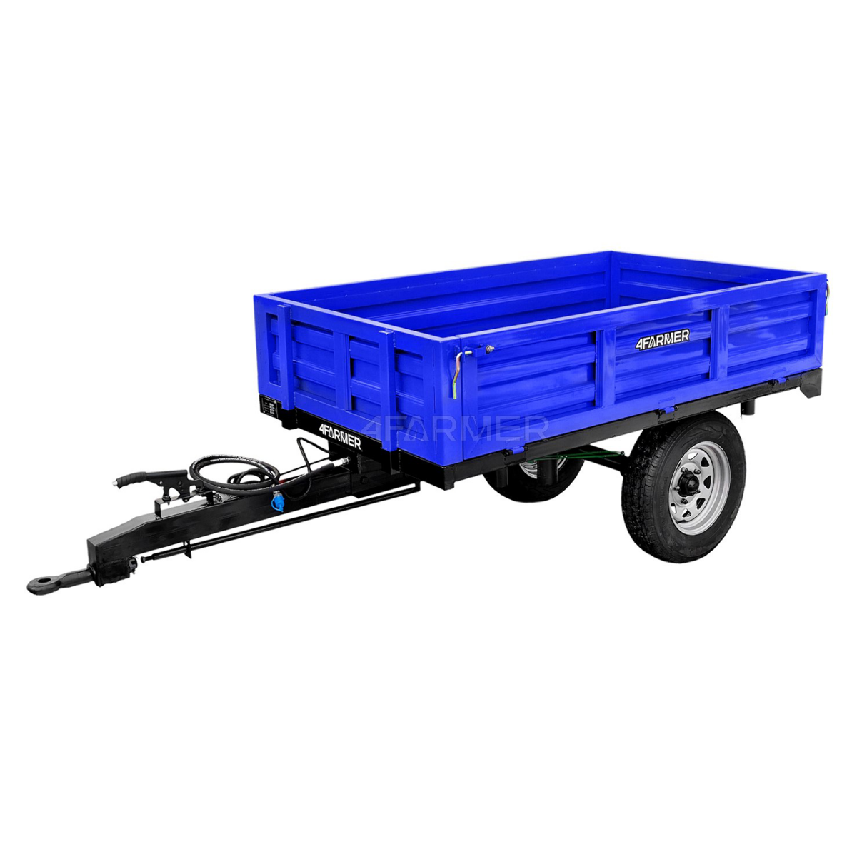 bandes annonces - Remorque agricole simple essieu 1,5T avec frein et benne basculante 4FARMER