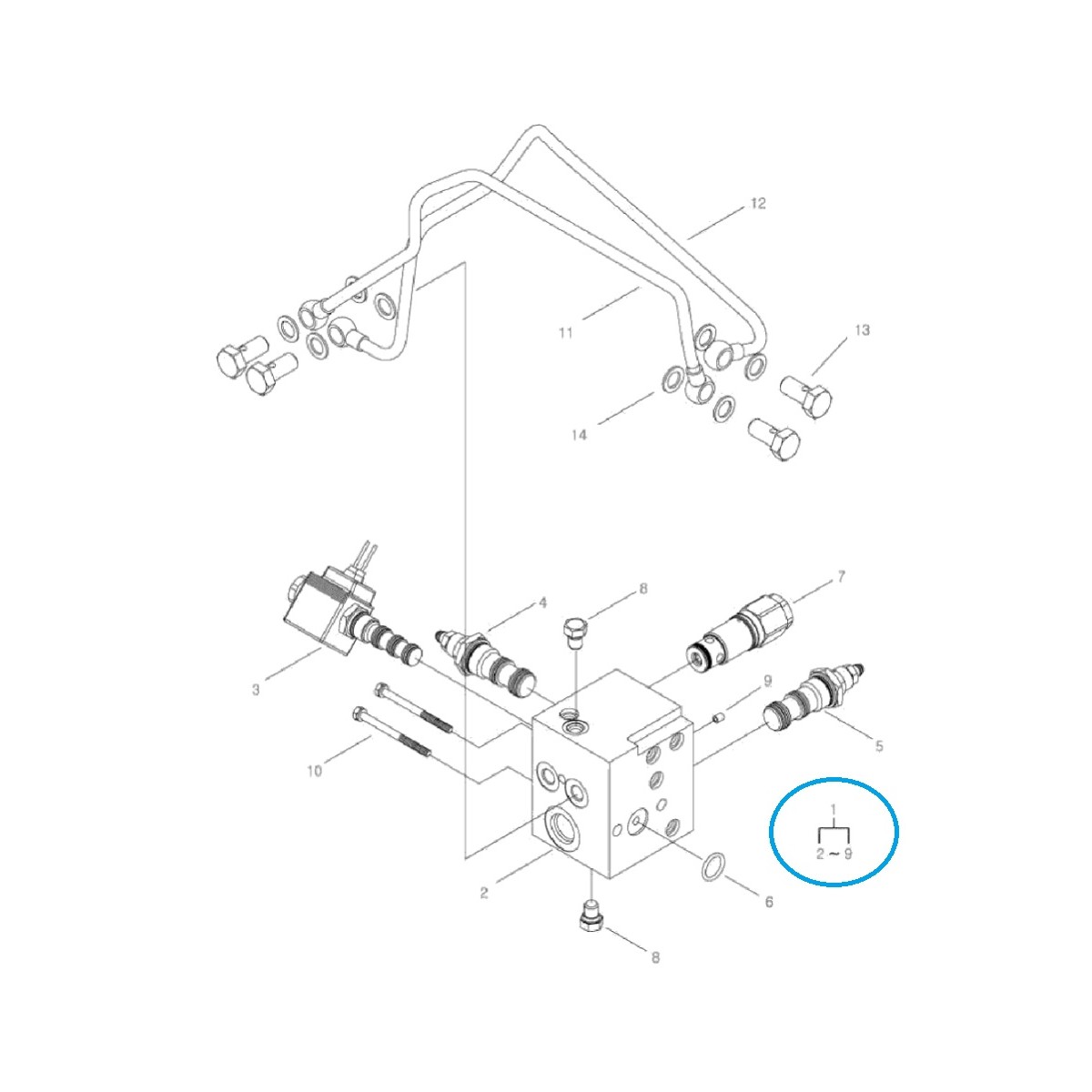 Rozdzielacz hydrauliczny A1822215 / TRG822 / LS Tractor / 20100405