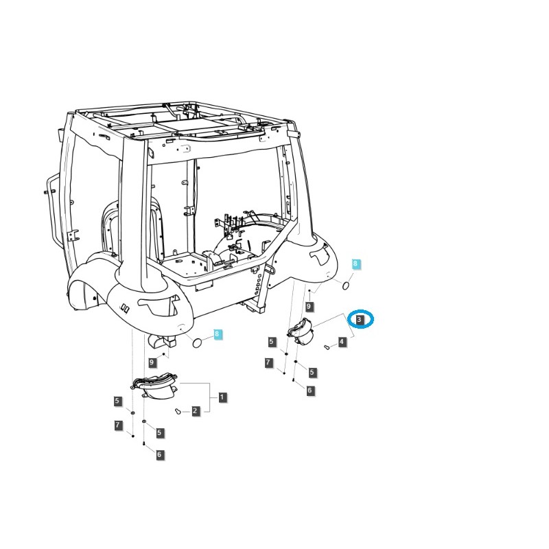 pièces pour ls - Feu arrière combiné droit / TRG760 / Tracteur LS / MT5 / 40314947