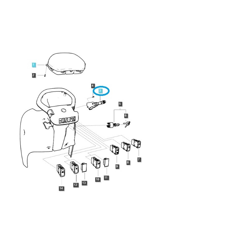pièces pour ls - Interrupteur combiné / TRG750 / PLUS, P, XP, MT5, MT7 / Tracteur LS / 40317509