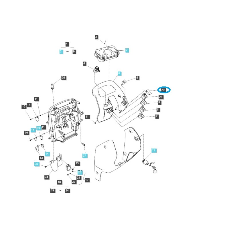 le reste - Couvercle de trou d'interrupteur - Tracteur TRG750 / LS / 40032534