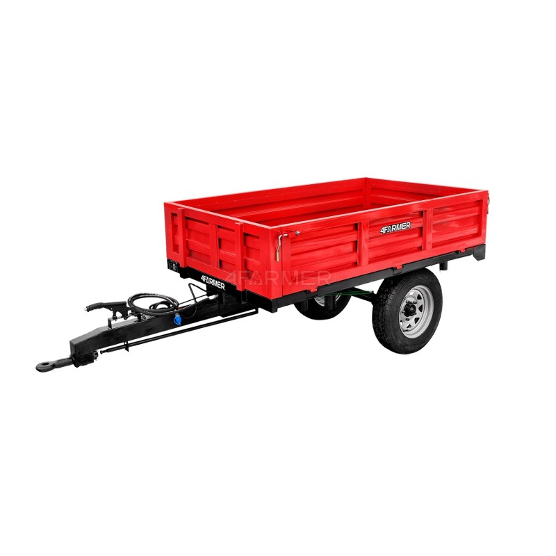przyczepy - Przyczepa rolnicza jednoosiowa 1,5T z hamulcem i kiprem 4FARMER