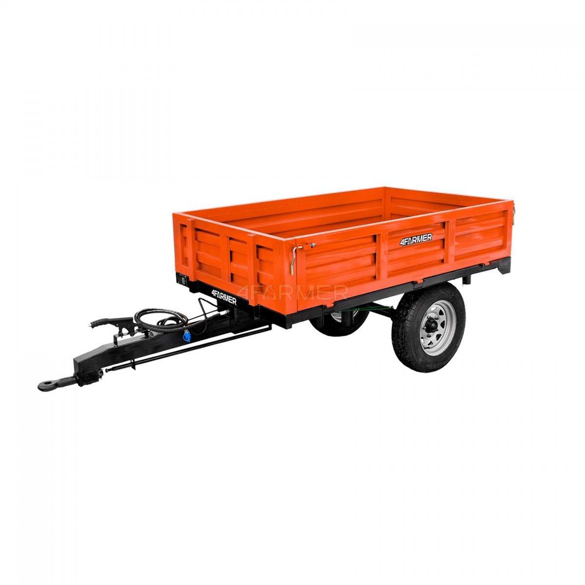 prívesy - Jednonápravový poľnohospodársky príves 1,5T s brzdou a sklápačom 4FARMER