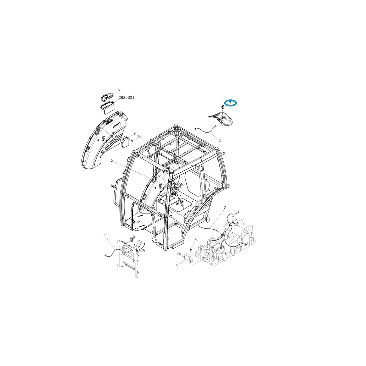 Bouton de commande EHL / interrupteur / TRG750 / Tracteur LS / n° 40182201