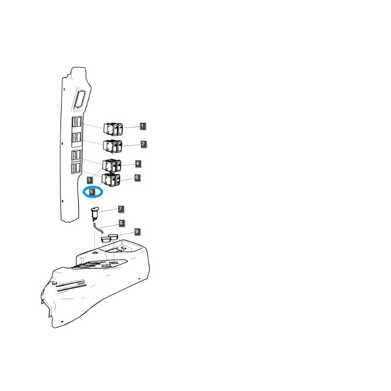 commutateurs - Interrupteur ESC / TRG750 / Tracteur LS / N° 40308085