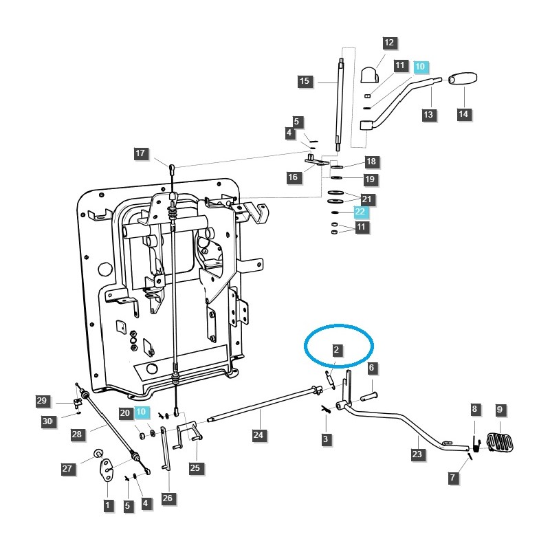 parts for ls - Gas pedal spring A1100090 / TRG100 / LS Tractor / 40011937