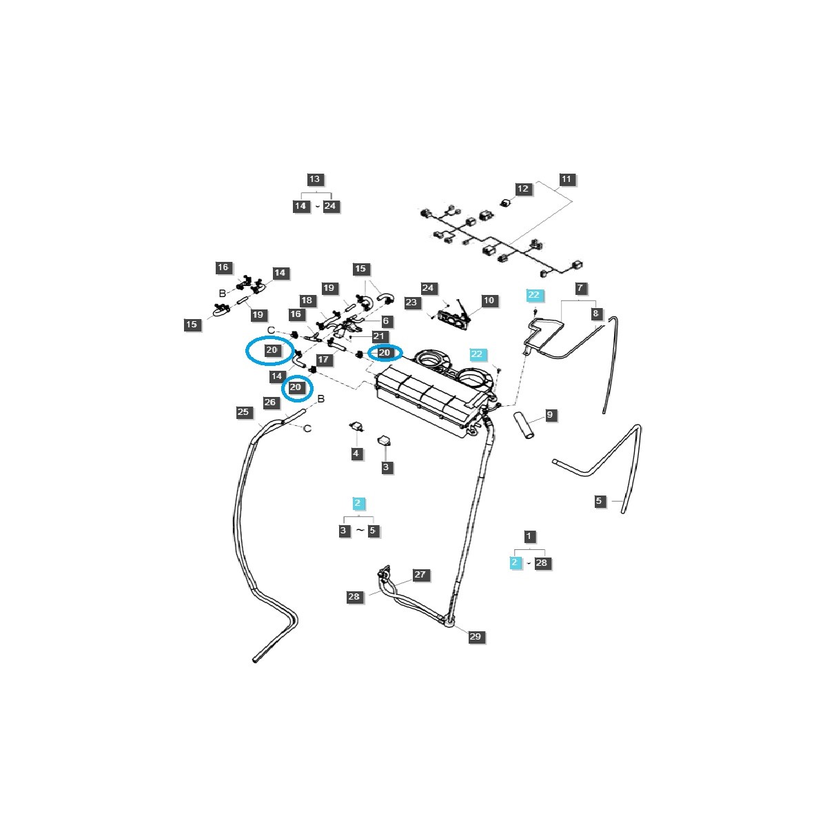 Zacisk przewodów klimatyzacji / TRG865 / LS Tractor nr 40011963