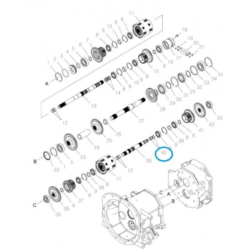 parts for ls - PTO shaft seal A1281229 / 25.14 x 2.5 mm / TRG281 / LS Tractor / 40012098