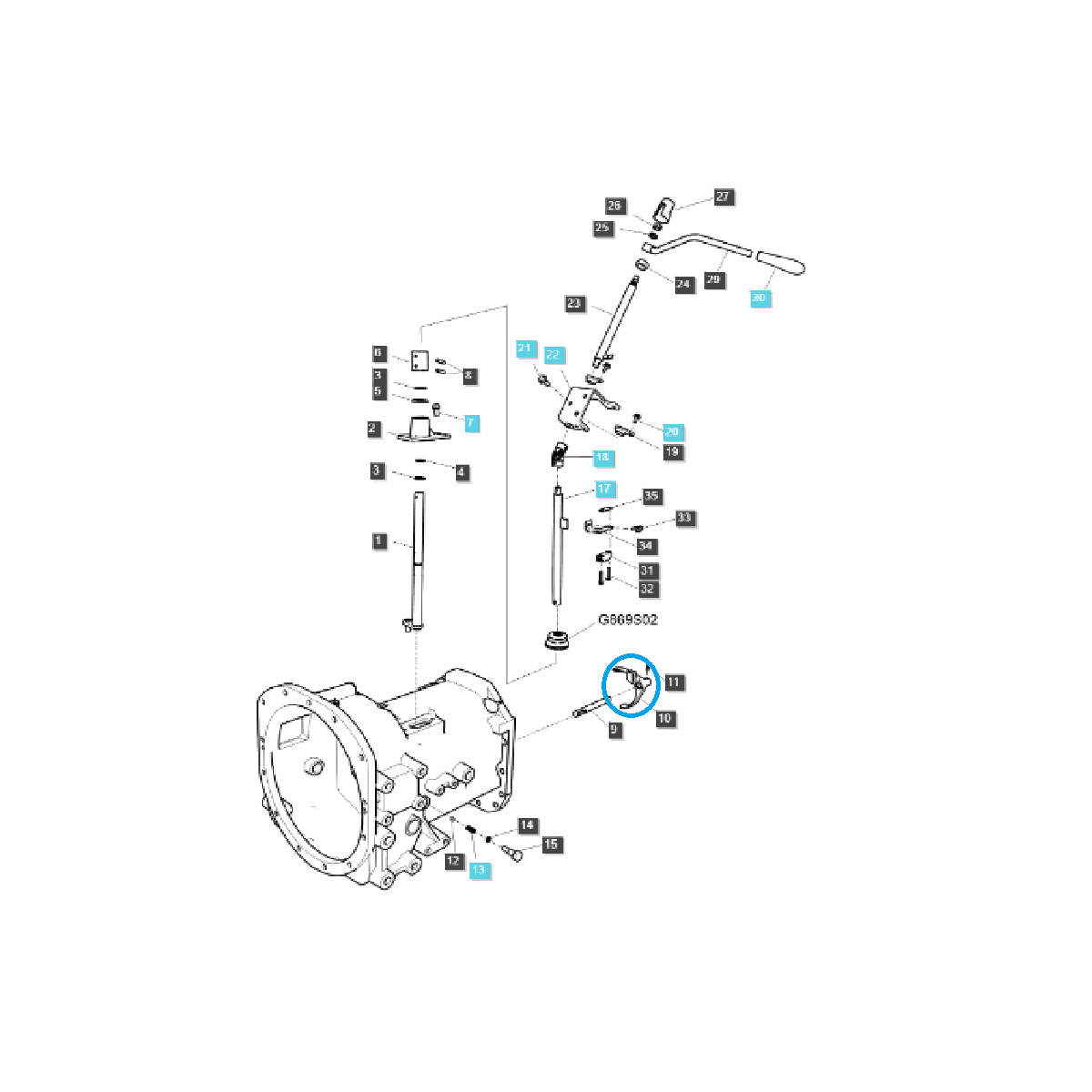 přenos - Vidlice, řadicí páka P/Z TRG290 - A1290176 / LS Tractor / 40032399