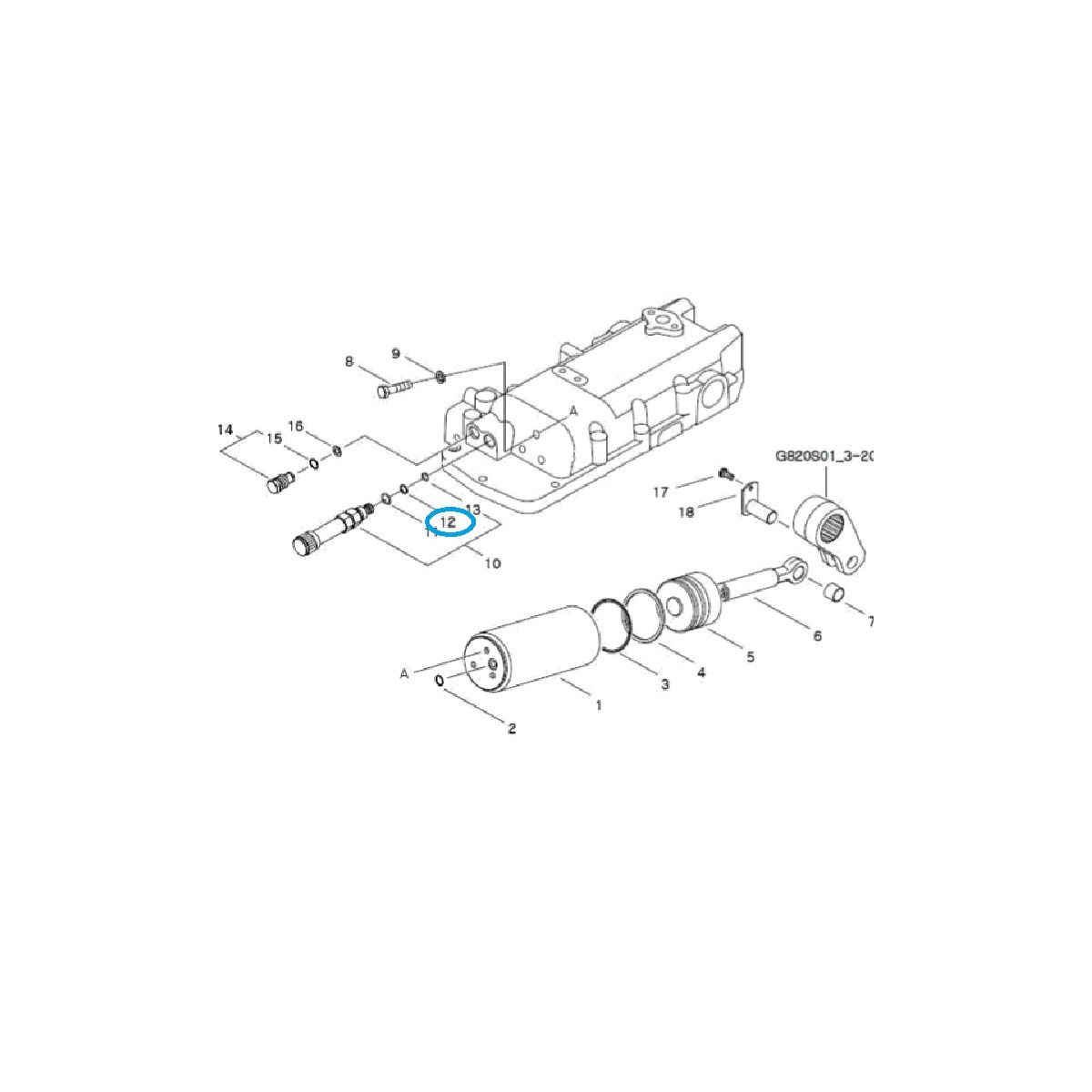 Joint d'étanchéité pour vérin hydraulique A1826104 - TRG826 / Tracteur LS / 40007489