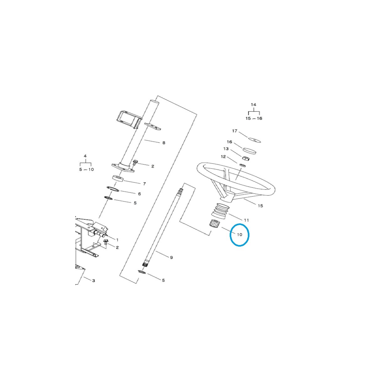 Steering column gasket A1630153 / TRG630 / LS Tractor / 40007475
