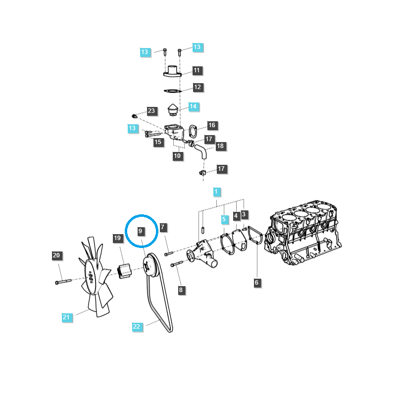 parts water pump - Water Pump Pulley / EGQ300 / LS Tractor / 40567950