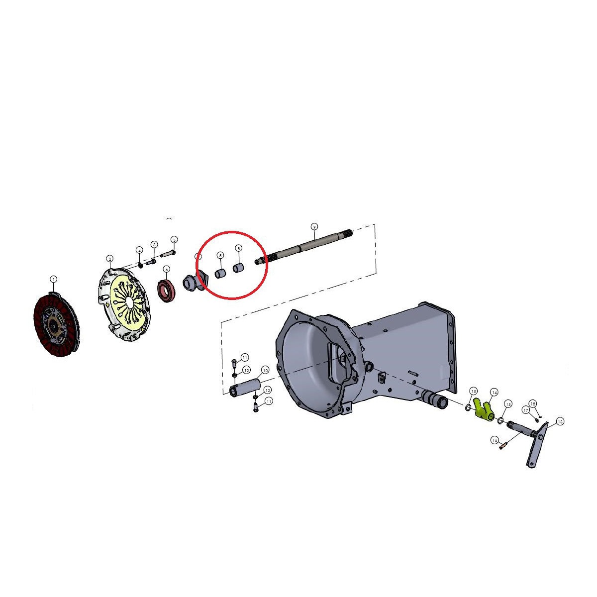 Tulejka Wałka Sprzęgła Mitsubishi VST MT180/222/270