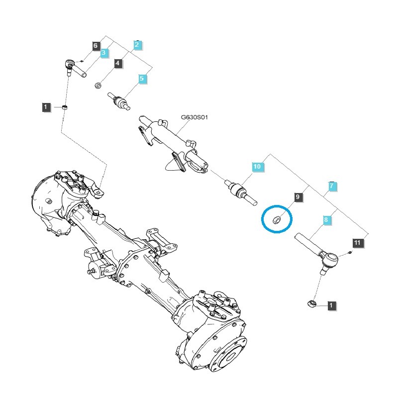 uklad kierowniczy - Nakrętka S310200013 / M20 x 1.50 / LS Tractor / 40073999