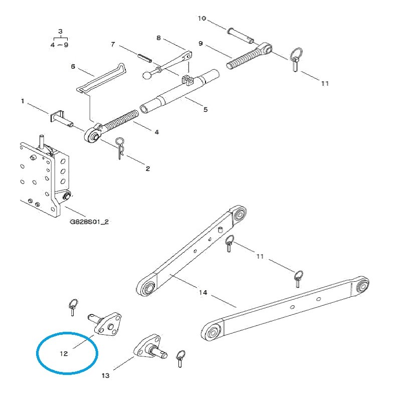 parts for ls - Lower Hitch Pin - Right A1896487 / TRG896 / LS Tractor / 40010254