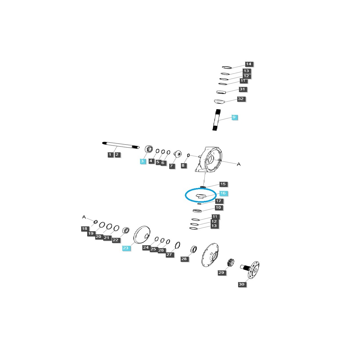 Pignon d'essieu avant 14T x 29T / TRG400 / 40031575