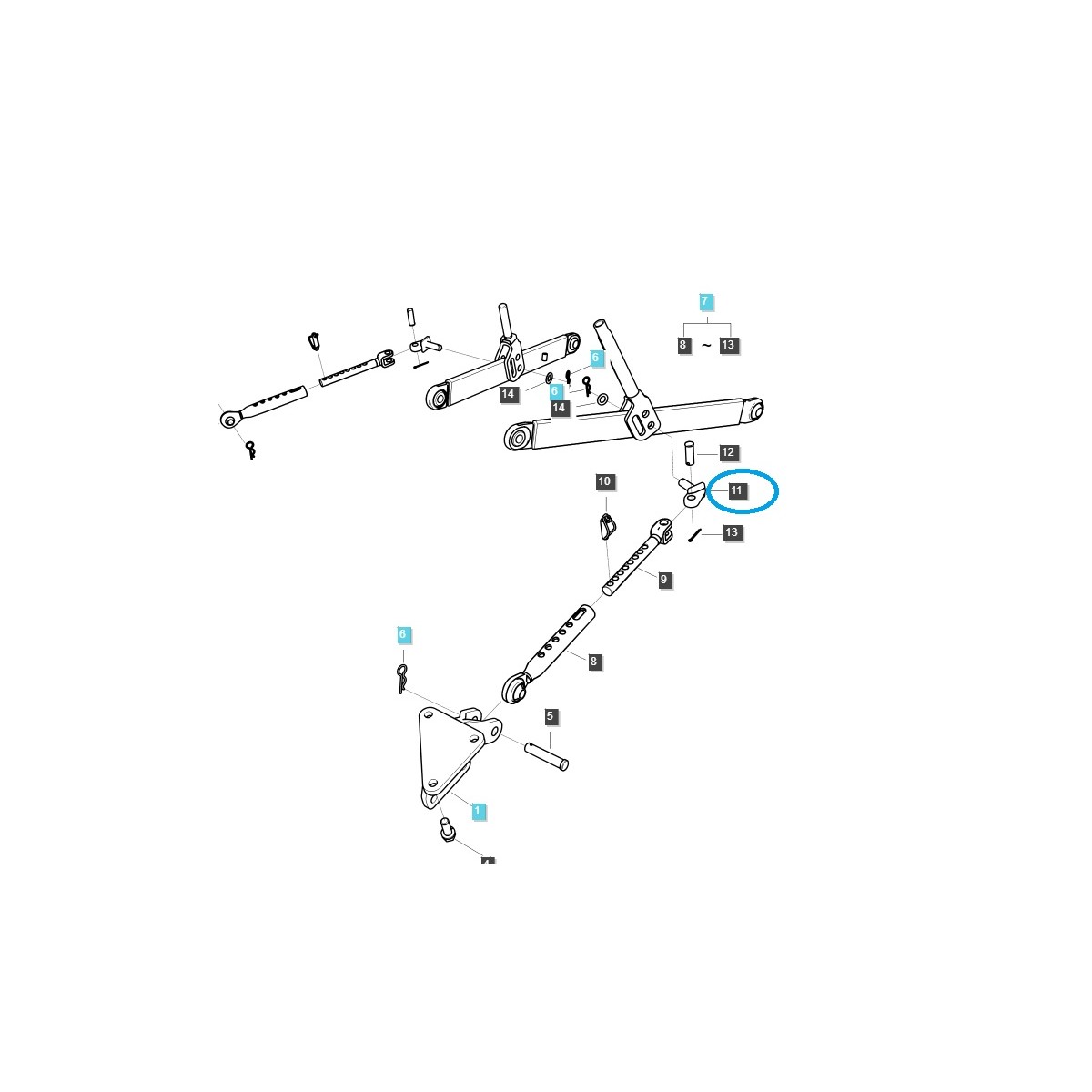 Sworzeń stabilizatora teleskopowego - TUZ - TRG896 / LS Tractor / 40030479