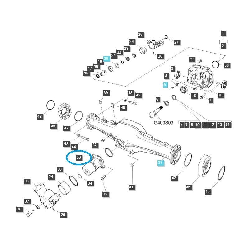 fahrsystem - Vorderachshalterung / TRG400 / LS Traktor / 40009392