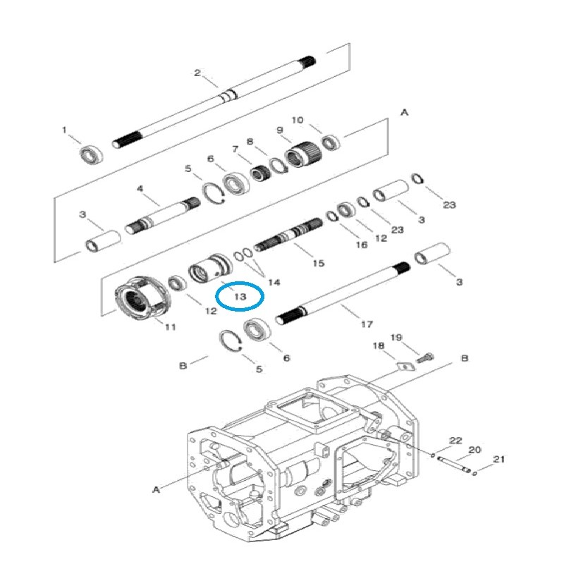 diely pre ls - Puzdro, príruba vývodového hriadeľa/vývodového hriadeľa, spojka A1287343 / Traktor LS / 40009133