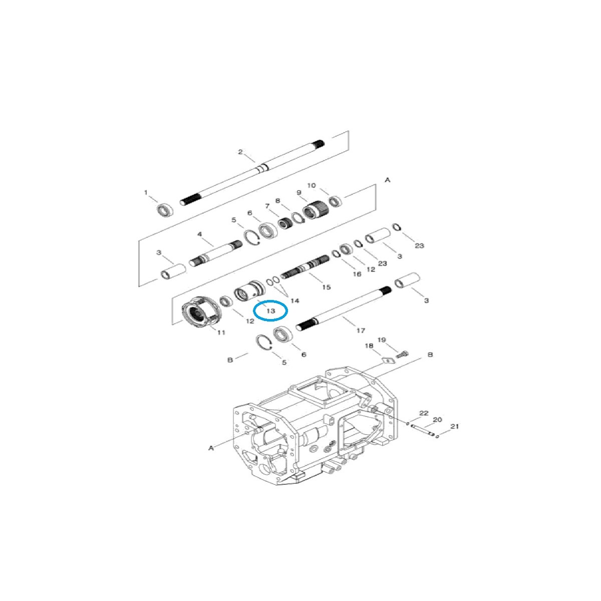 Bushing, PTO/PTO shaft flange, clutch A1287343 / LS Tractor / 40009133