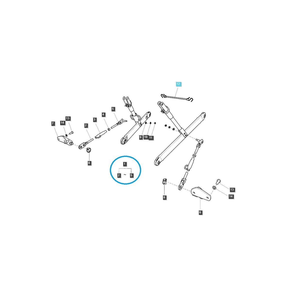 Napínač pre trojbodový záves / G896 / LS Tractor 40278639