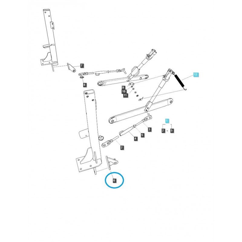 autres système de suspension à trois points - Support, fixation par tendeur / TRG896 / Tracteur LS / 40011605
