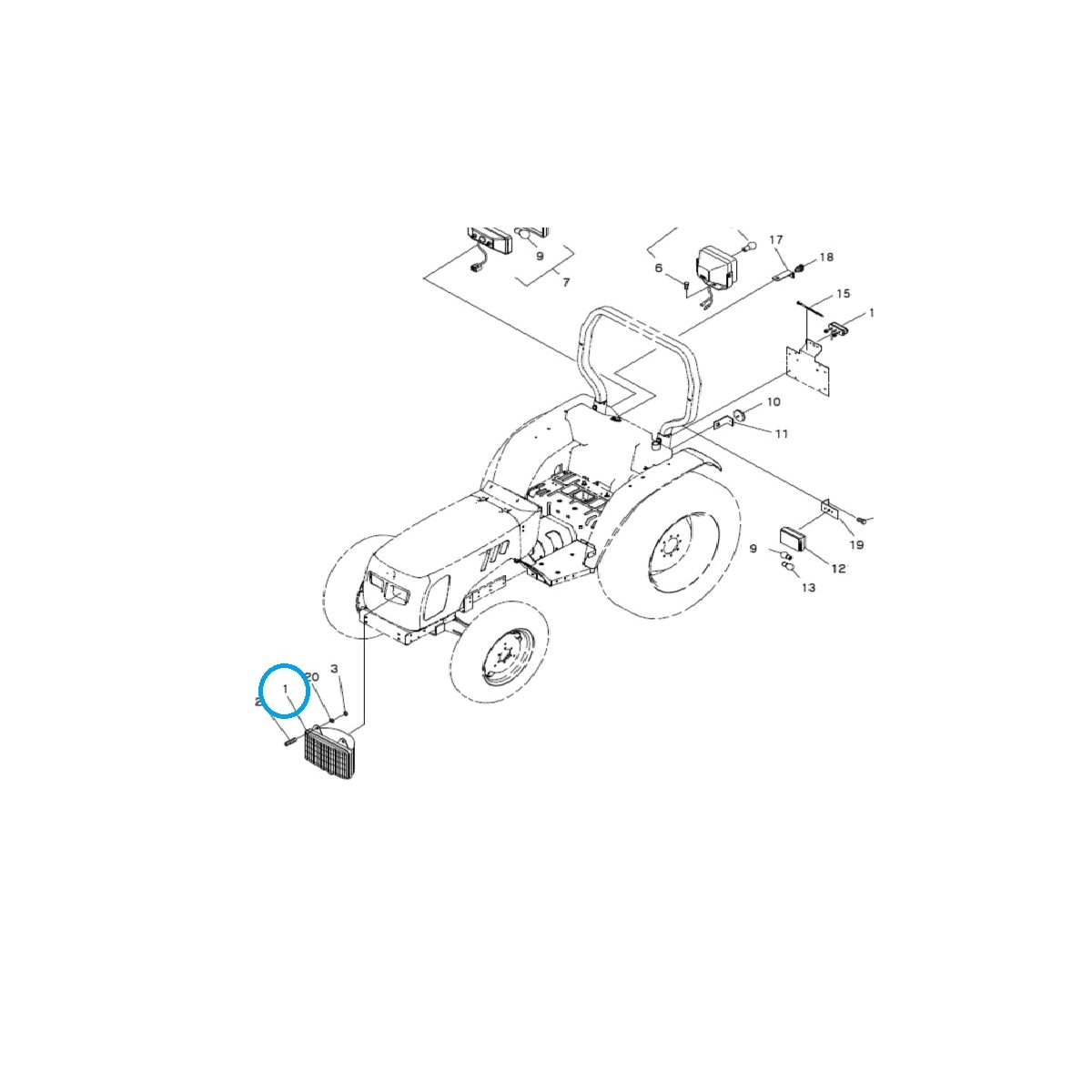 Scheinwerfer A1760059 / TRG760 / LS Traktor / 40007127
