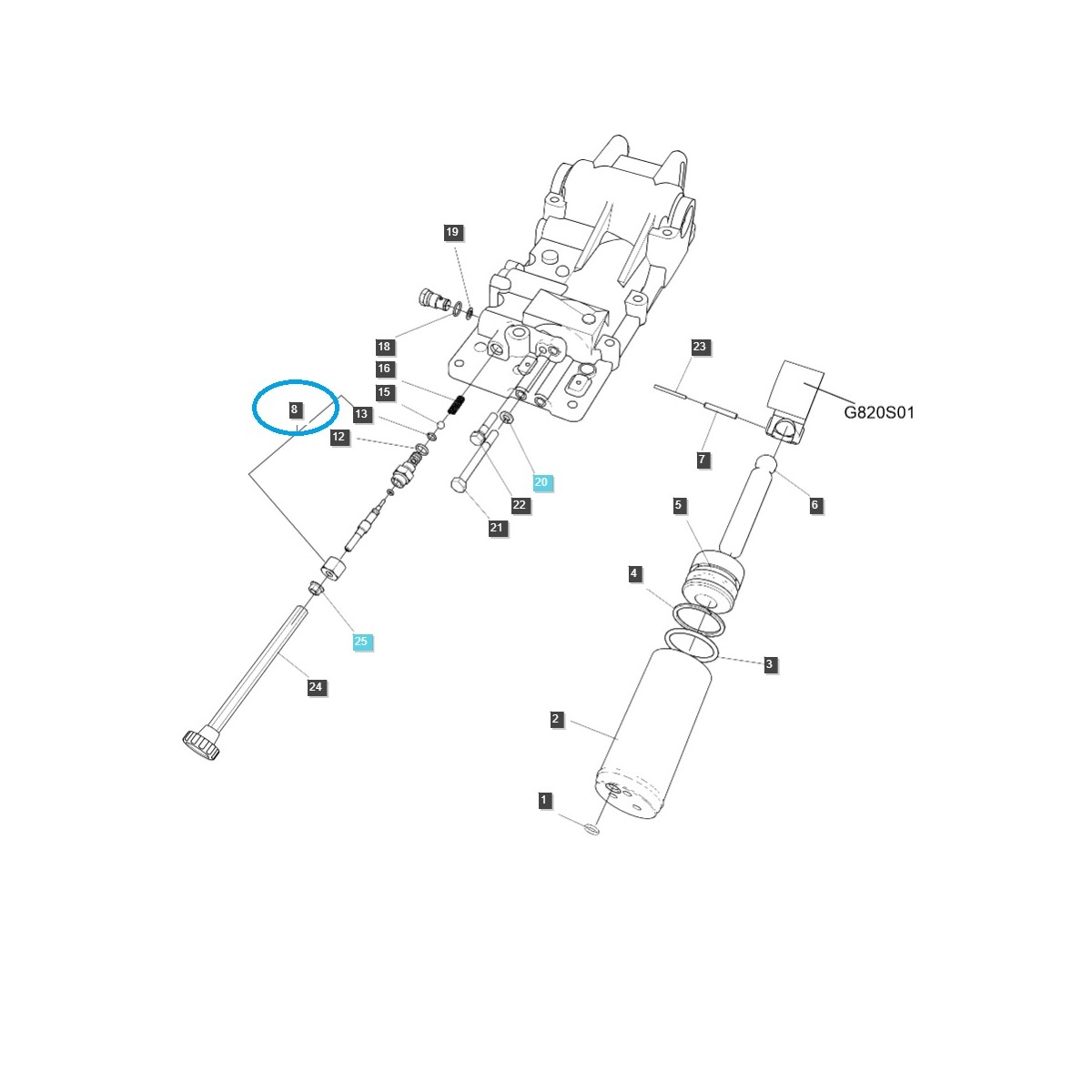 Hydraulic valve G826 / LS Tractor / 40008146