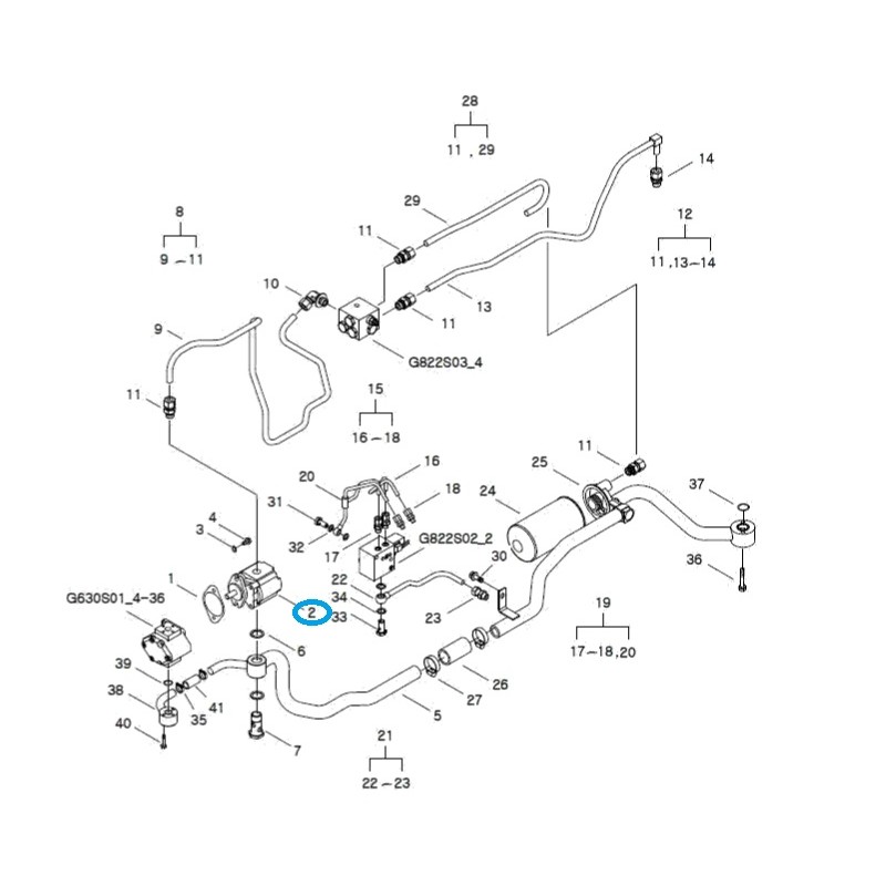 hydraulic pumps - Hydraulic pump / TRG823 / LS Tractor / 40007633 / A1823509